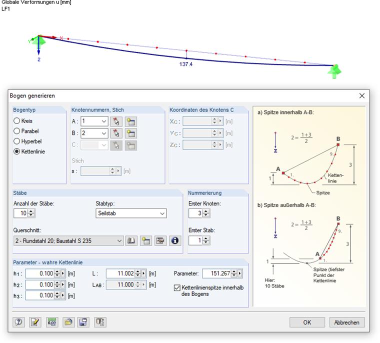 Generating Cable as Catenary